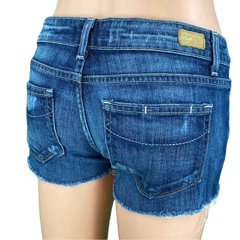 Paige Jimmy Jimmy Cut Off Distressed Jean Shorts - Picture 9 of 15